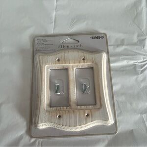 Allen +  Roth Double Switch Wall Plate with Weather White finish